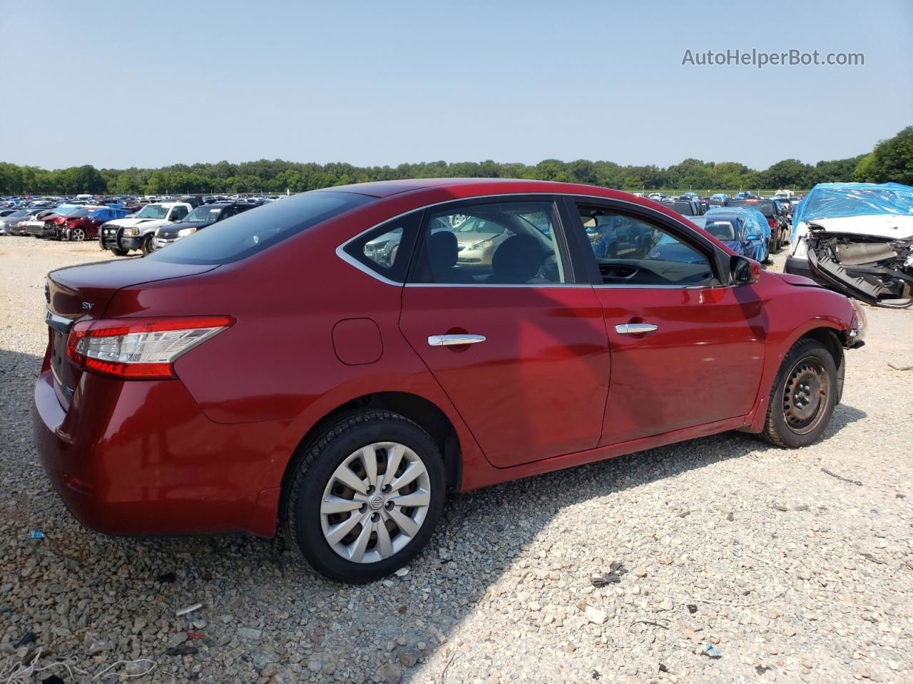 2014 Nissan Sentra S Красный vin: 3N1AB7APXEL676407