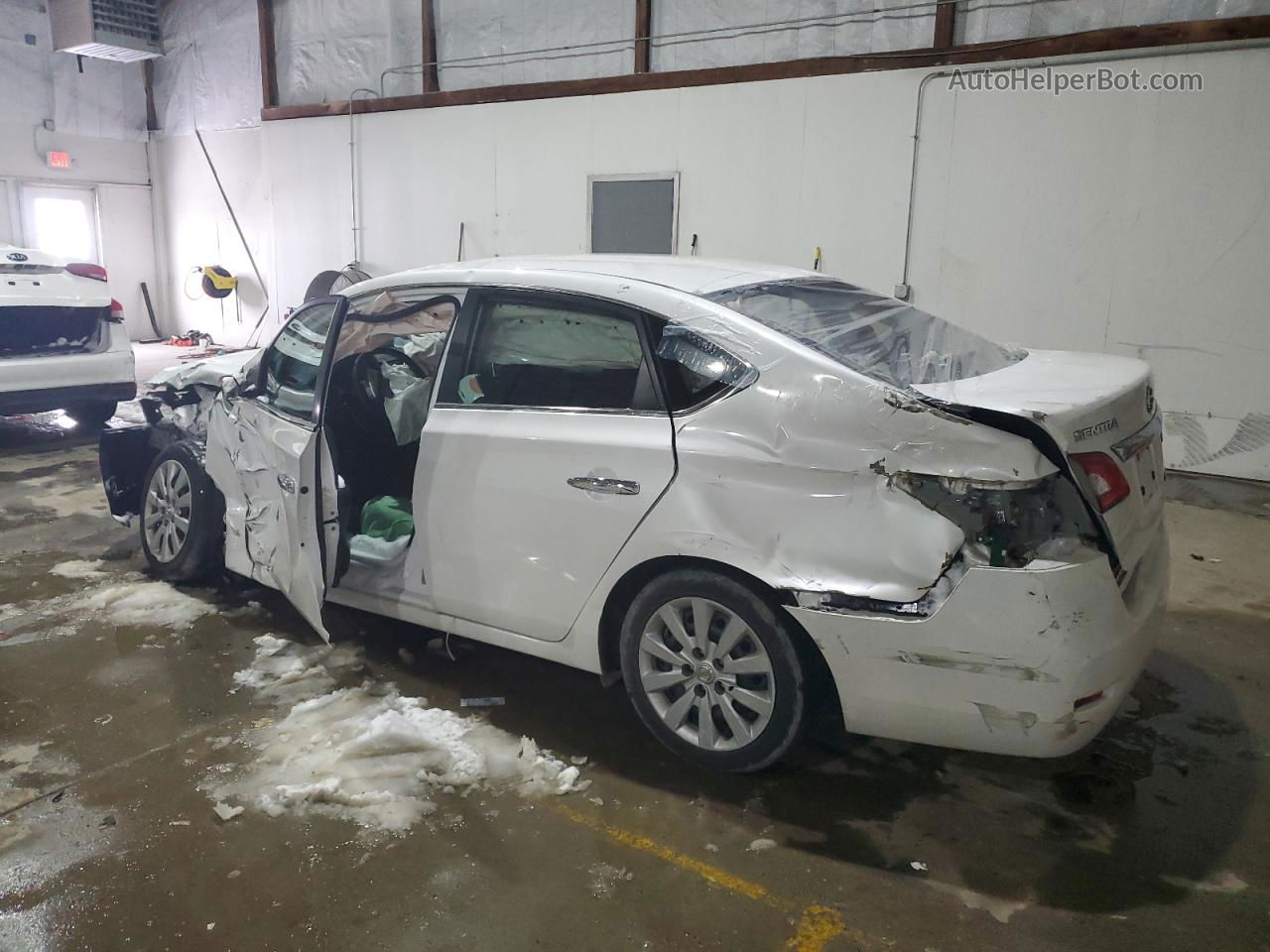 2014 Nissan Sentra S White vin: 3N1AB7APXEL677654