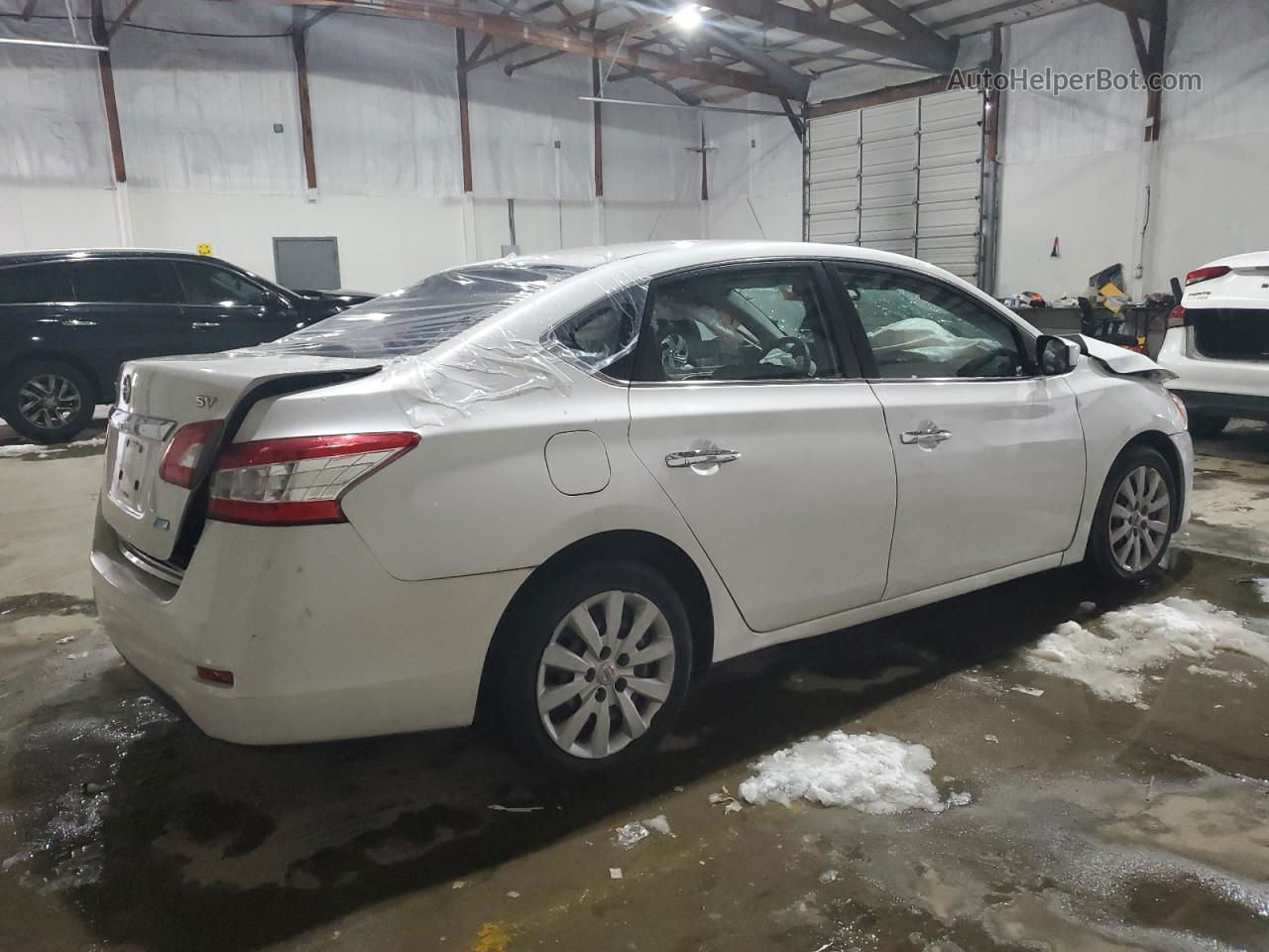 2014 Nissan Sentra S Белый vin: 3N1AB7APXEL677654