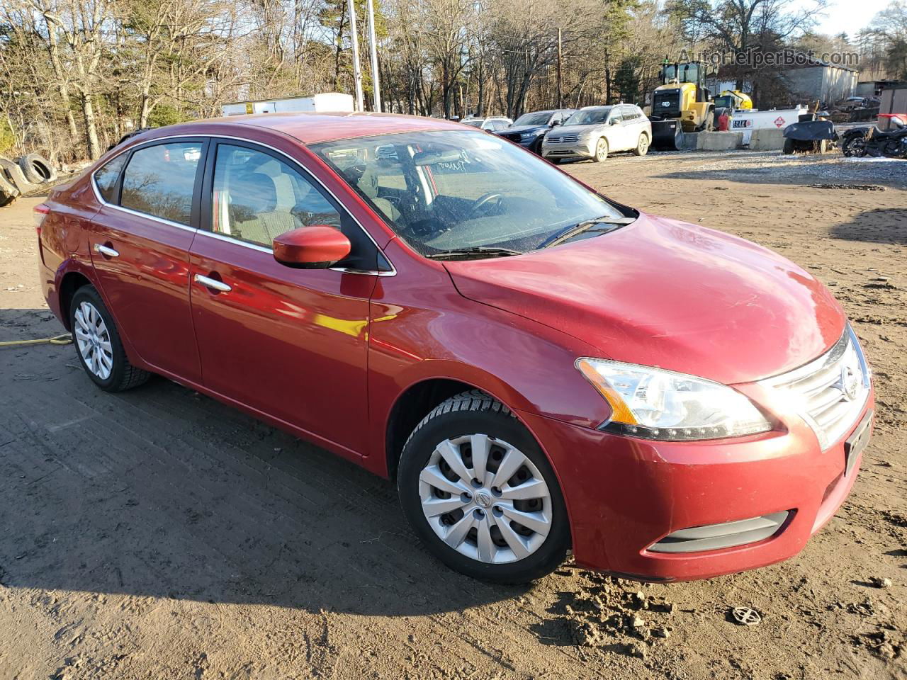 2014 Nissan Sentra S Красный vin: 3N1AB7APXEL685088