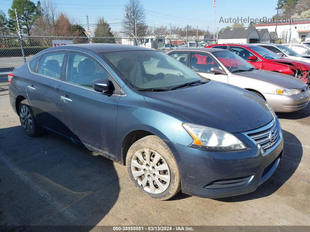 2014 Nissan Sentra Sv Blue vin: 3N1AB7APXEY214660