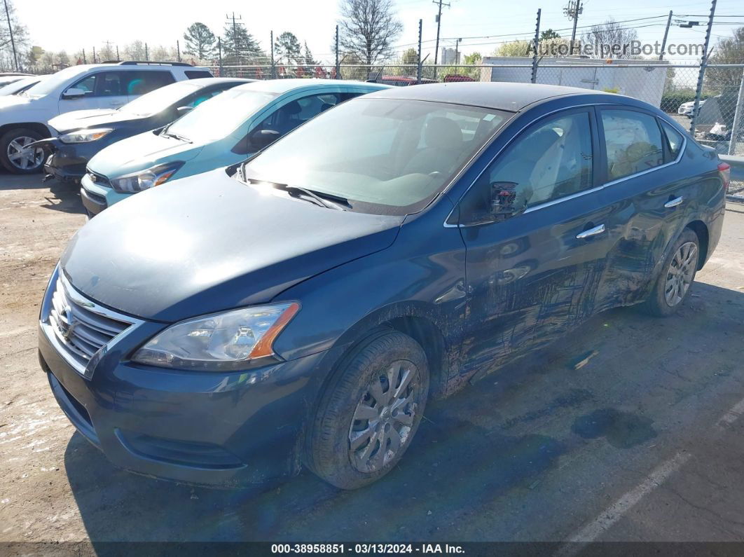 2014 Nissan Sentra Sv Blue vin: 3N1AB7APXEY214660