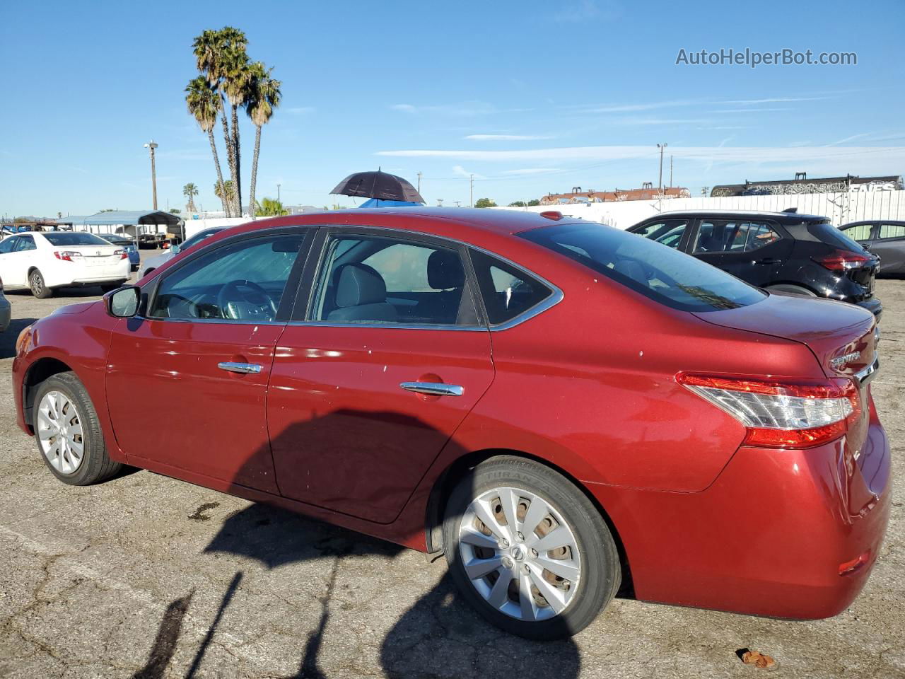 2015 Nissan Sentra S Burgundy vin: 3N1AB7APXFL657471