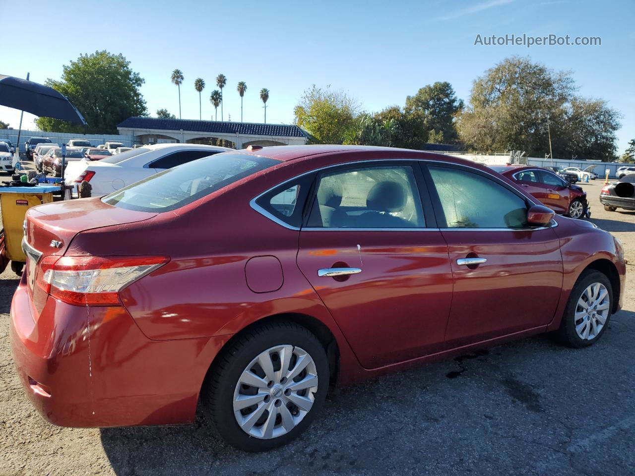 2015 Nissan Sentra S Burgundy vin: 3N1AB7APXFL657471