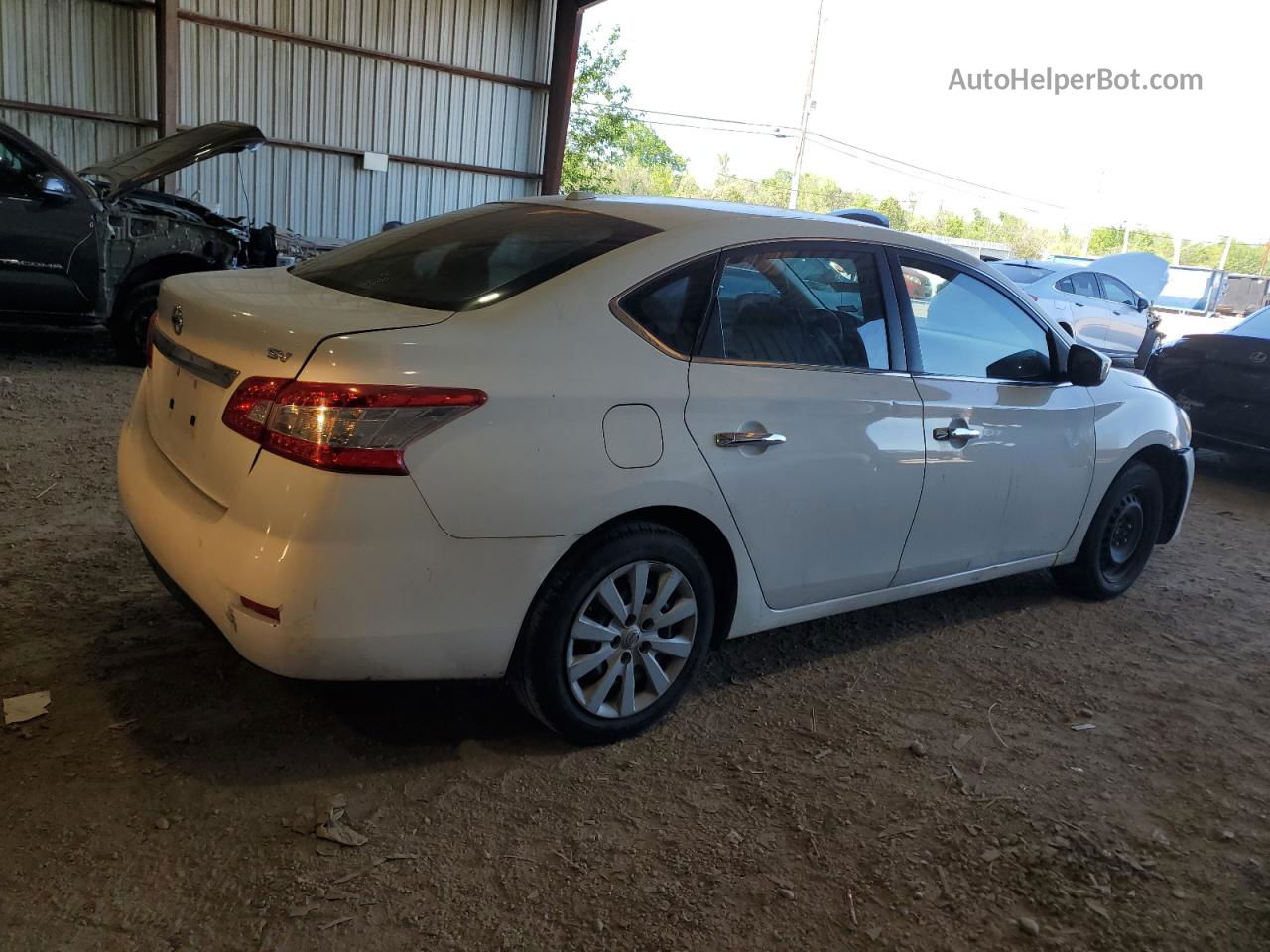 2015 Nissan Sentra S White vin: 3N1AB7APXFY218435