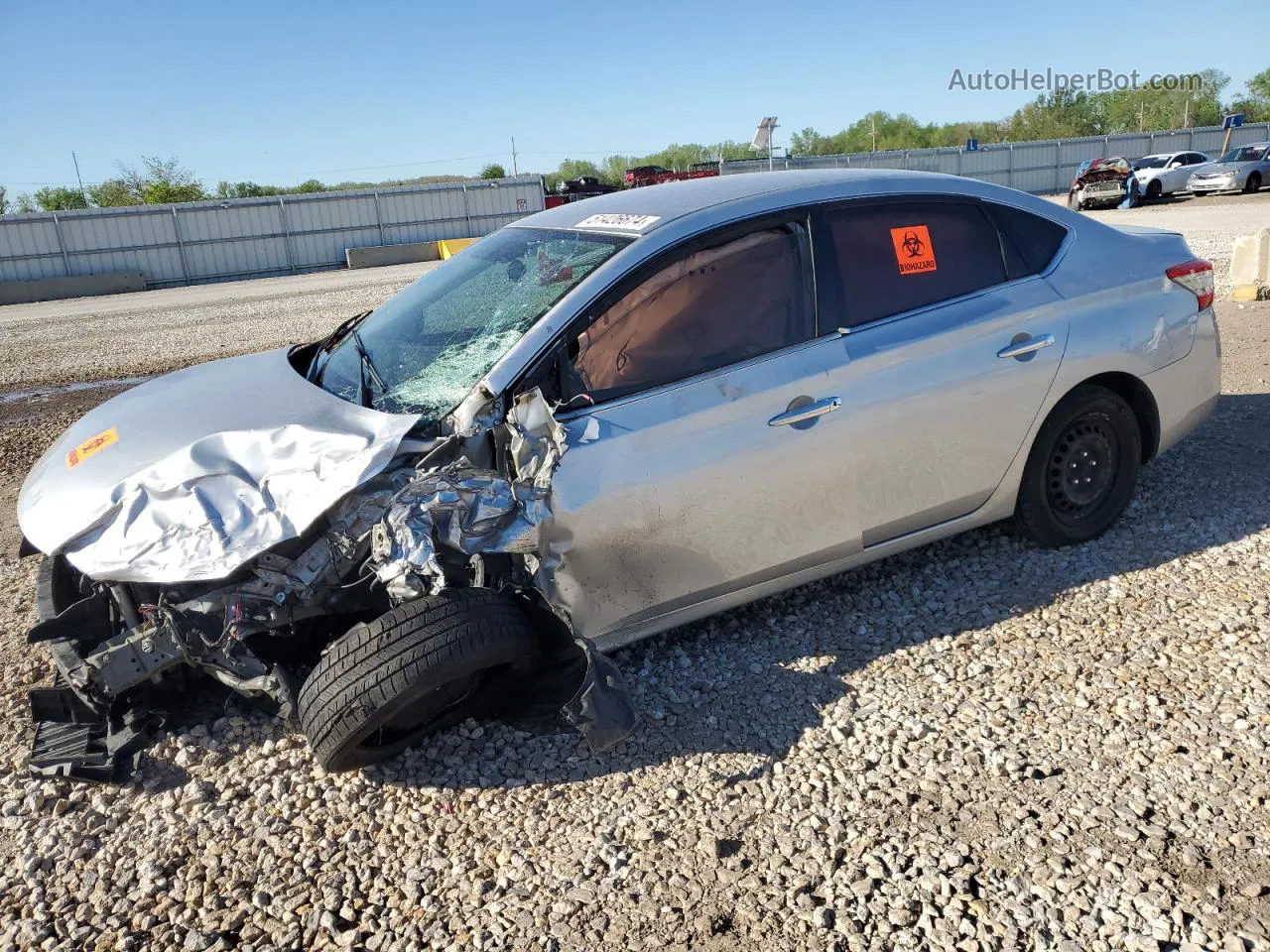 2015 Nissan Sentra S Gray vin: 3N1AB7APXFY240158