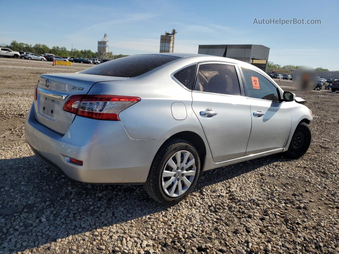 2015 Nissan Sentra S Gray vin: 3N1AB7APXFY240158