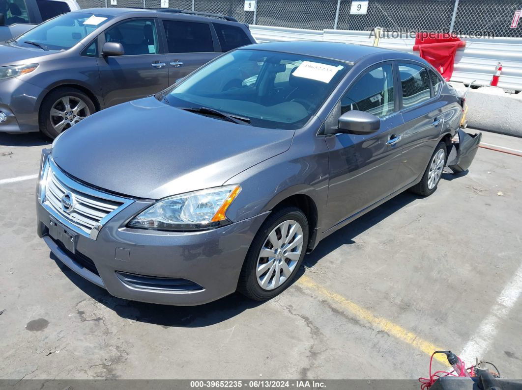 2015 Nissan Sentra Sv Gray vin: 3N1AB7APXFY244498