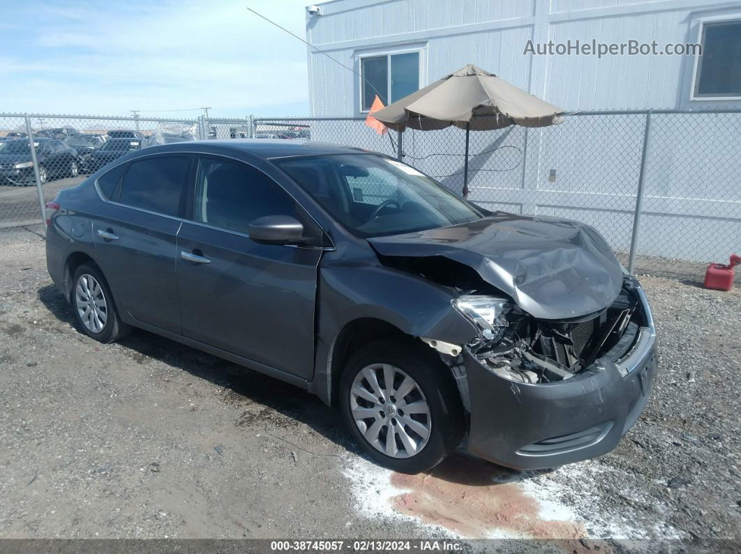 2015 Nissan Sentra S Серый vin: 3N1AB7APXFY278019