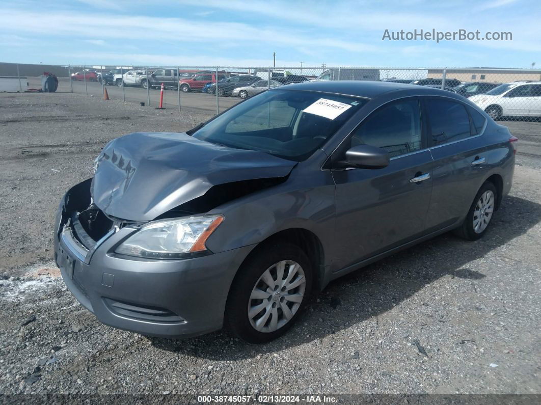 2015 Nissan Sentra S Серый vin: 3N1AB7APXFY278019