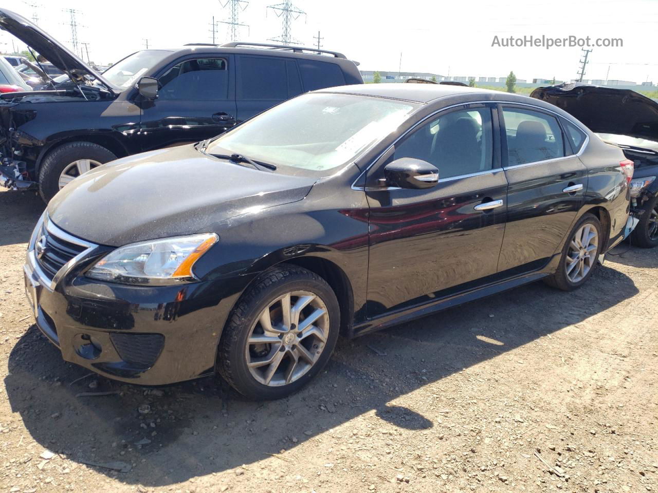 2015 Nissan Sentra S Black vin: 3N1AB7APXFY323881