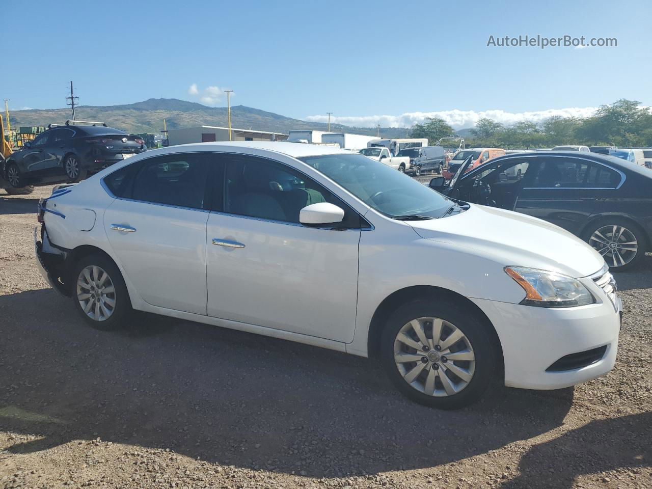 2015 Nissan Sentra S Белый vin: 3N1AB7APXFY324626