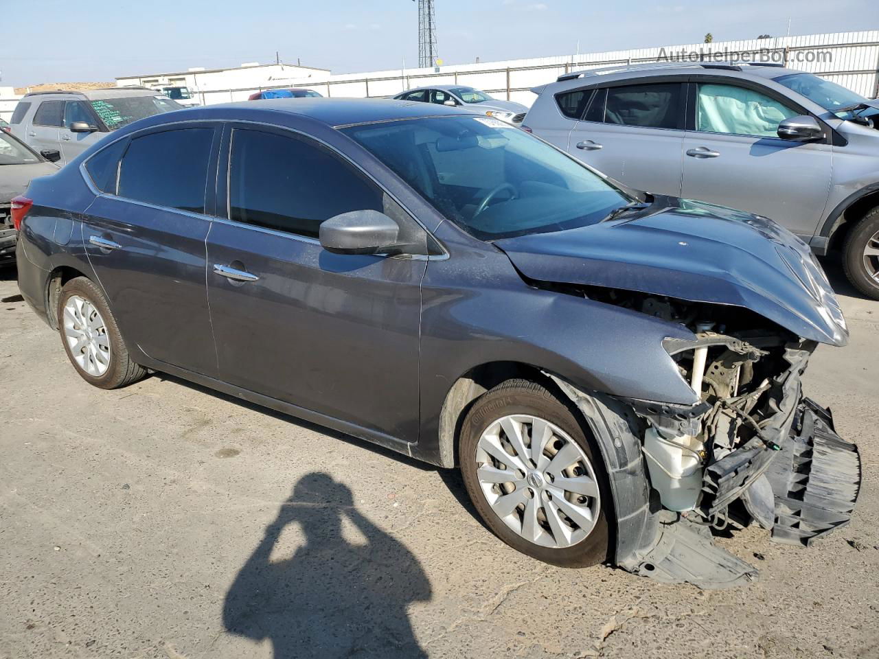 2016 Nissan Sentra S Gray vin: 3N1AB7APXGL662994