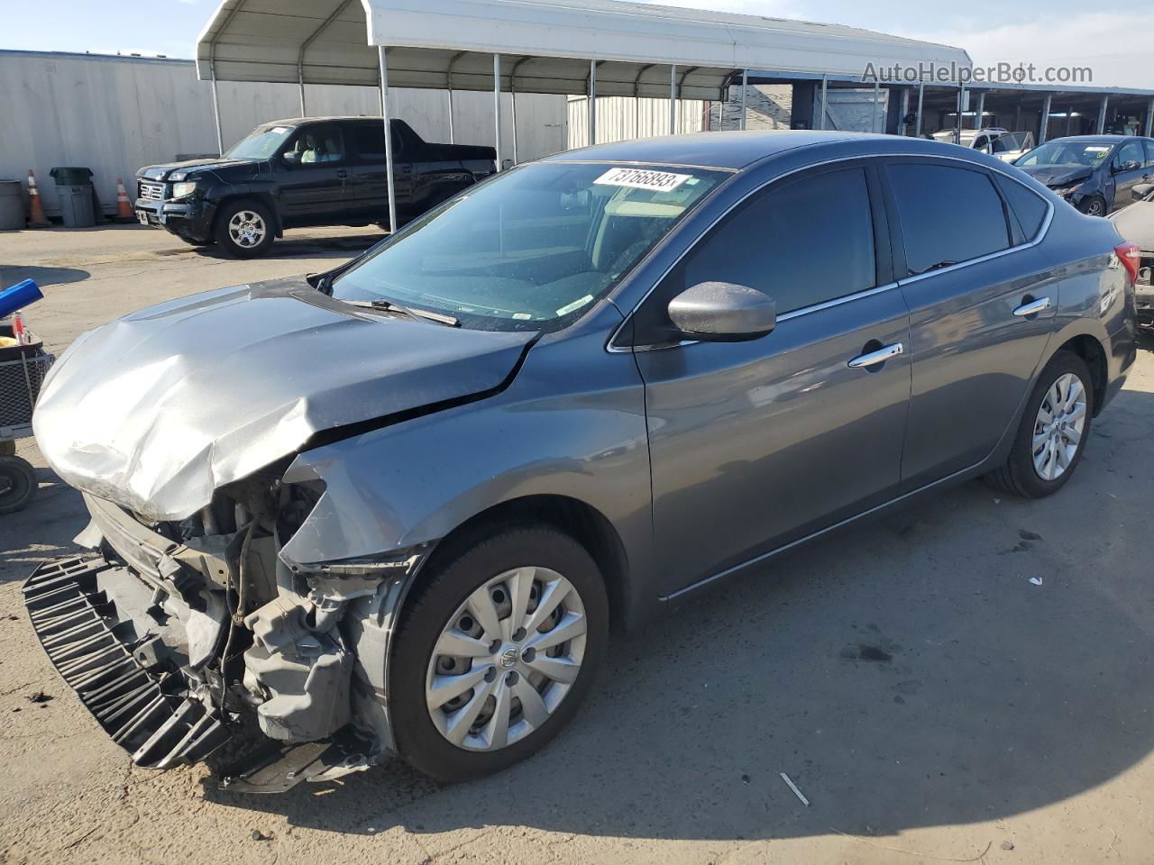 2016 Nissan Sentra S Gray vin: 3N1AB7APXGL662994