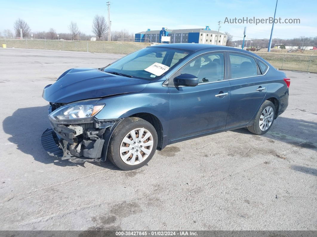 2016 Nissan Sentra Sv Blue vin: 3N1AB7APXGL683683