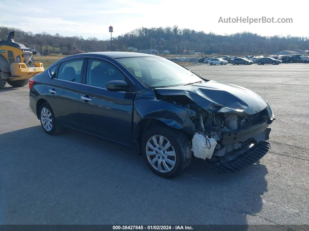 2016 Nissan Sentra Sv Blue vin: 3N1AB7APXGL683683