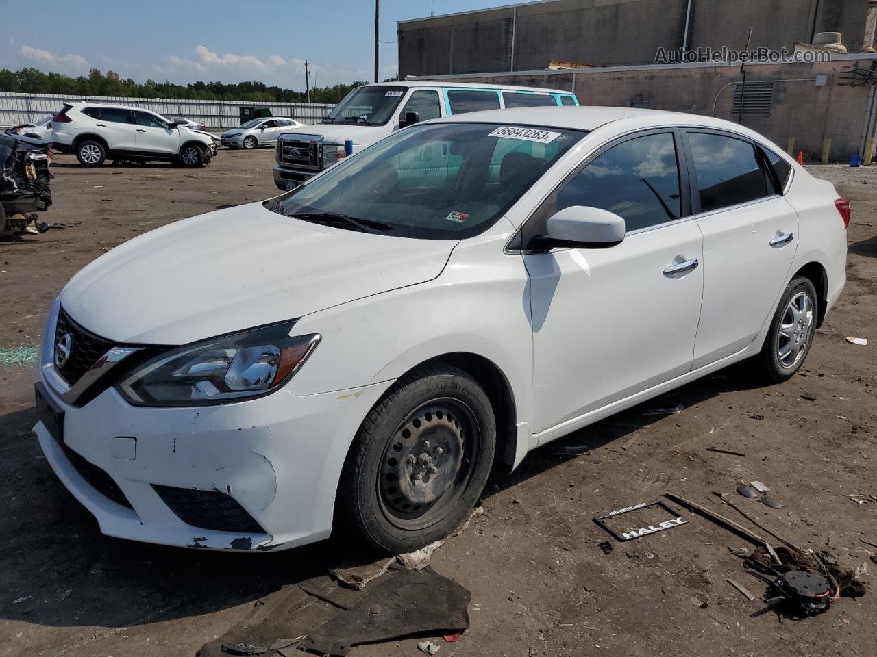 2016 Nissan Sentra S White vin: 3N1AB7APXGY234555