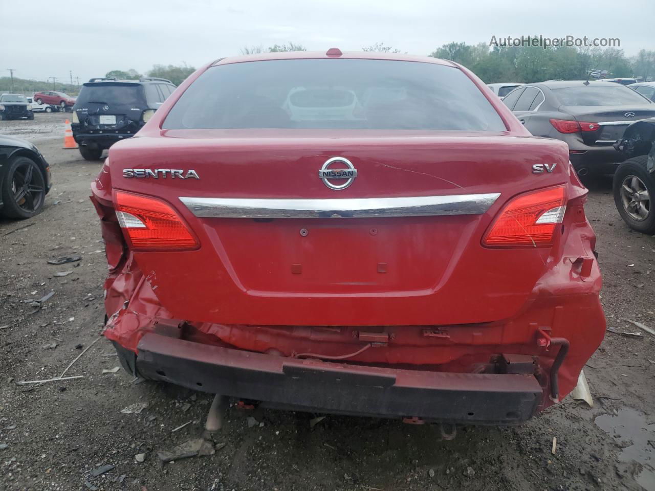 2018 Nissan Sentra S Red vin: 3N1AB7APXJL618386