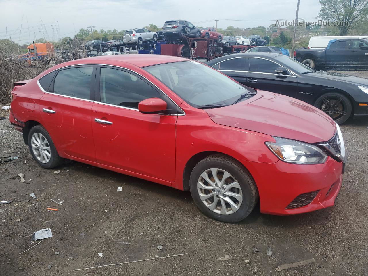 2018 Nissan Sentra S Red vin: 3N1AB7APXJL618386