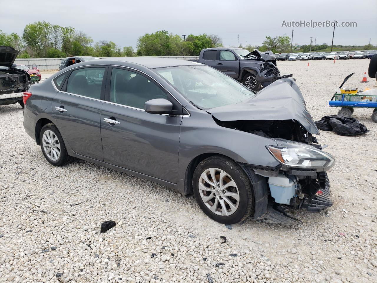 2018 Nissan Sentra S Charcoal vin: 3N1AB7APXJL632255