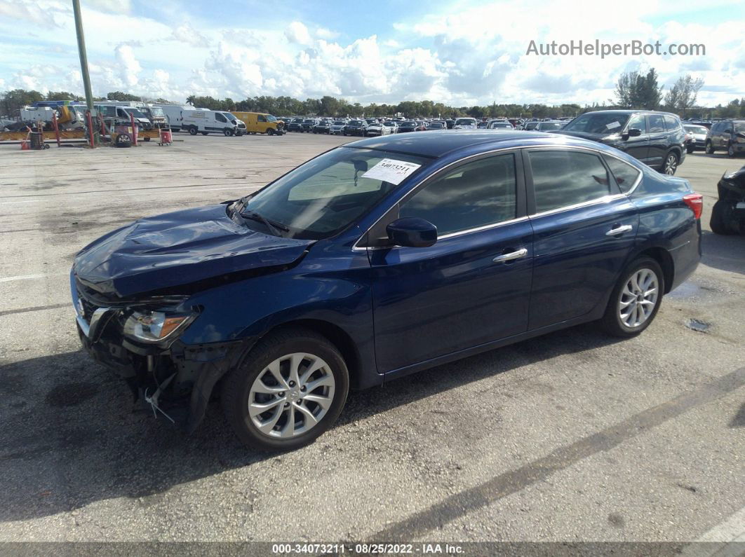 2018 Nissan Sentra Sv Синий vin: 3N1AB7APXJL644874