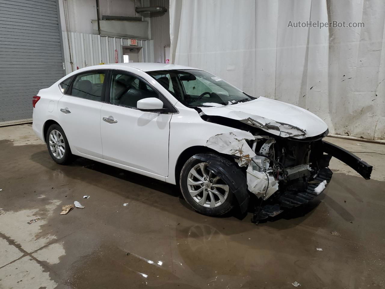 2018 Nissan Sentra S White vin: 3N1AB7APXJL650190