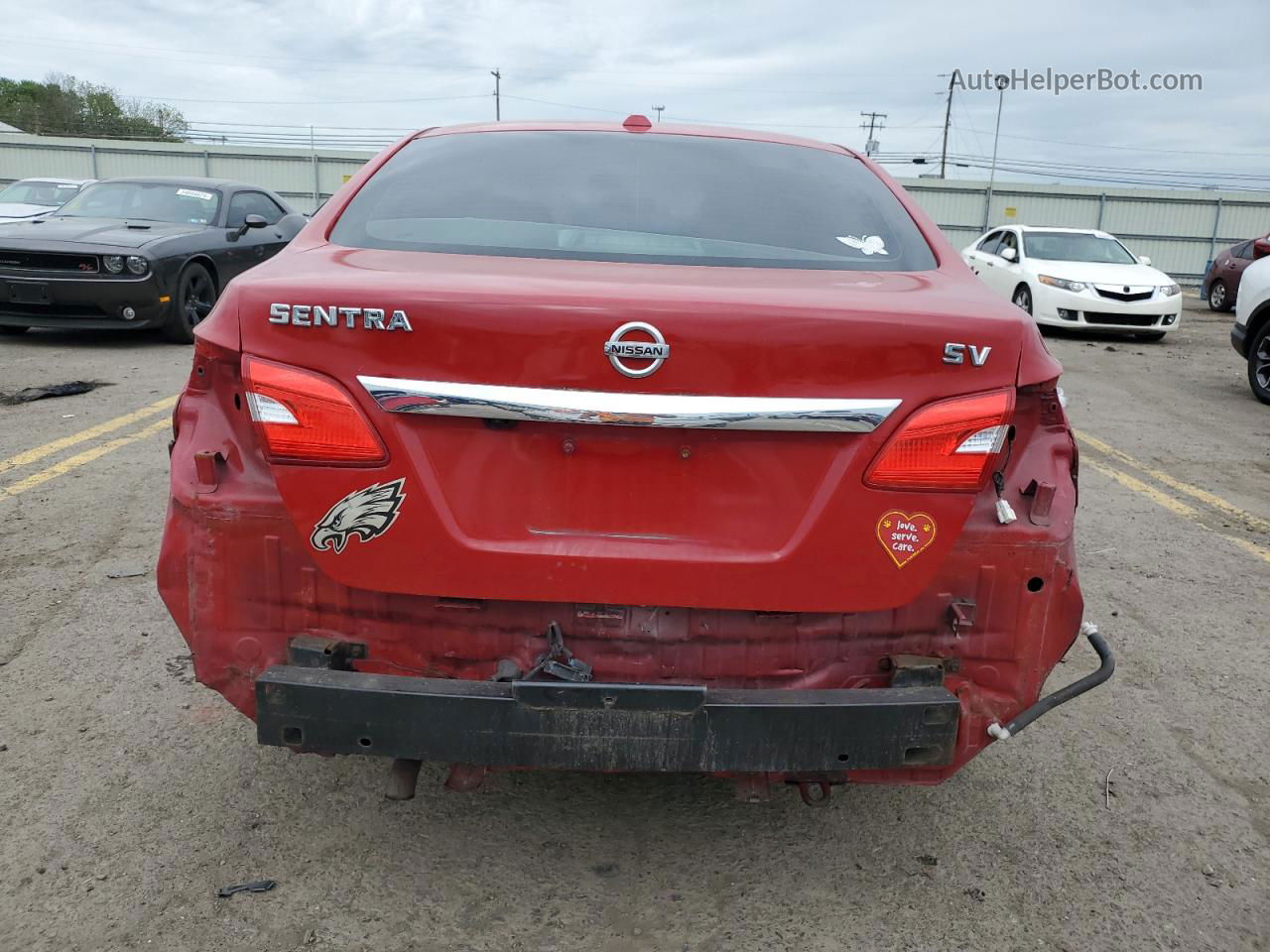 2018 Nissan Sentra S Red vin: 3N1AB7APXJL653400