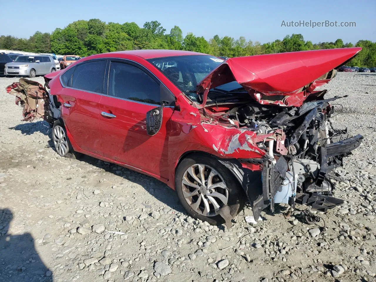 2018 Nissan Sentra S Red vin: 3N1AB7APXJL656846