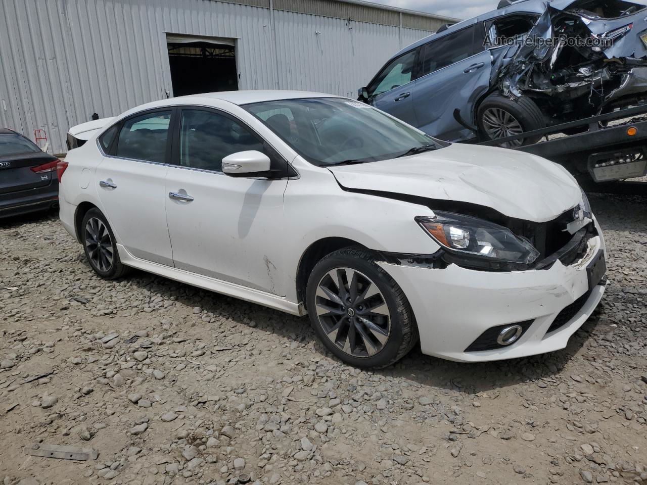 2018 Nissan Sentra S White vin: 3N1AB7APXJY213857