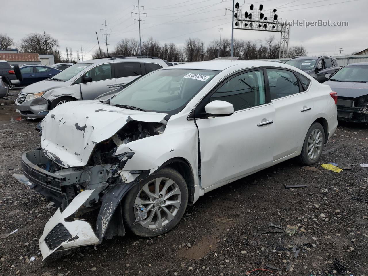 2018 Nissan Sentra S White vin: 3N1AB7APXJY216838