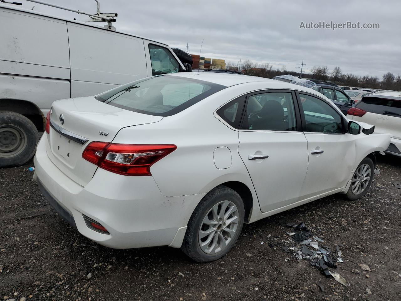 2018 Nissan Sentra S White vin: 3N1AB7APXJY216838