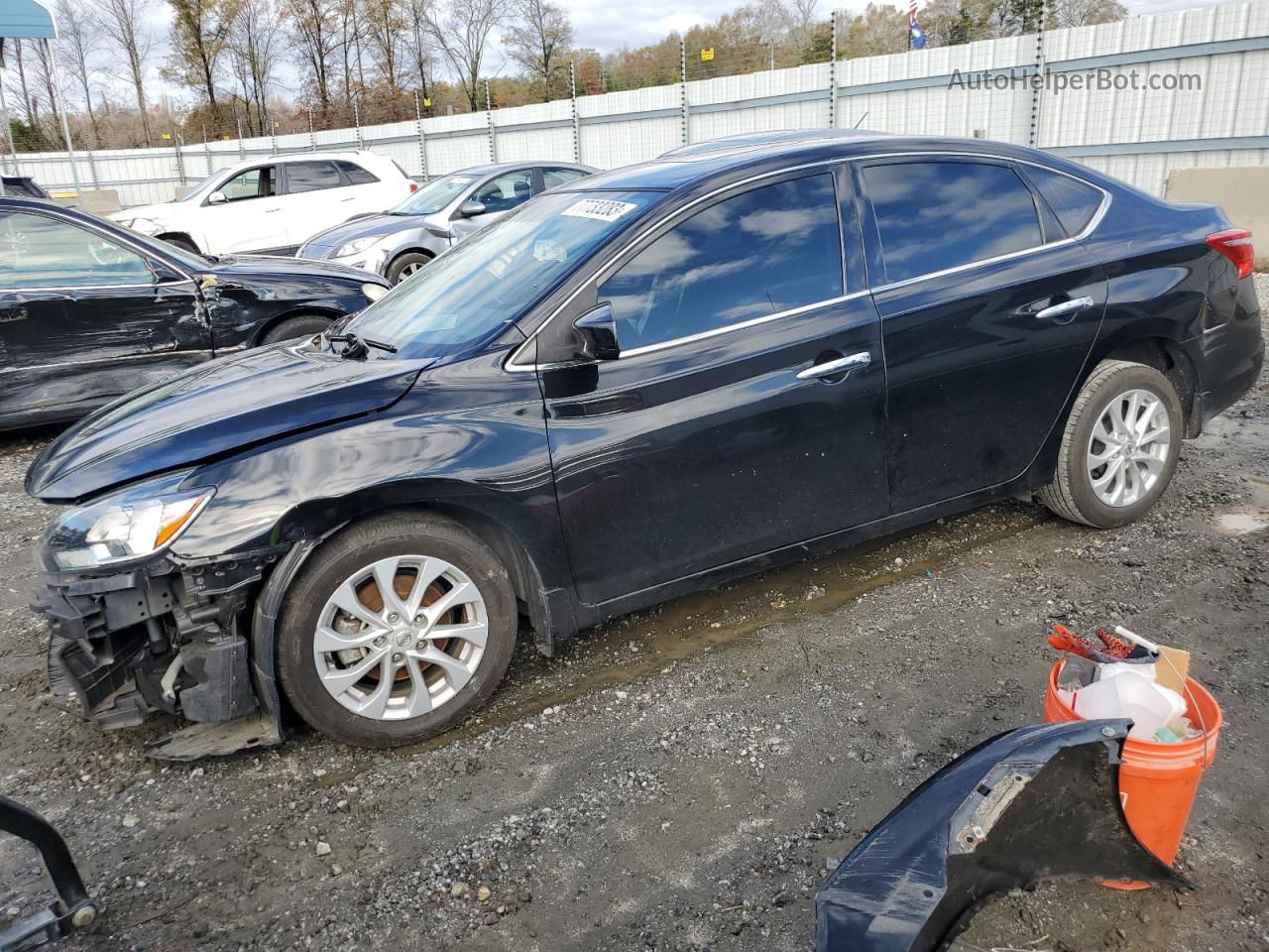 2018 Nissan Sentra S Черный vin: 3N1AB7APXJY219481