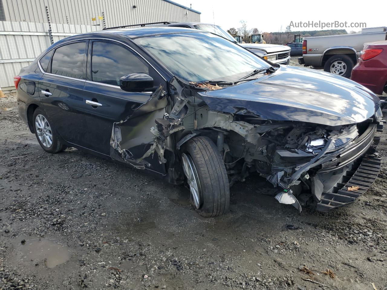 2018 Nissan Sentra S Черный vin: 3N1AB7APXJY219481