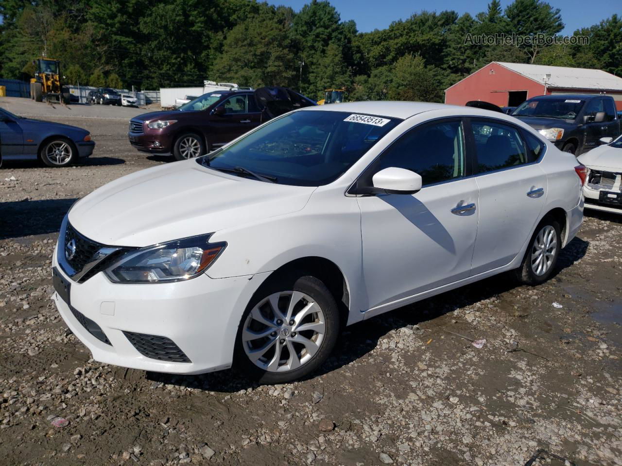 2018 Nissan Sentra S Белый vin: 3N1AB7APXJY224633