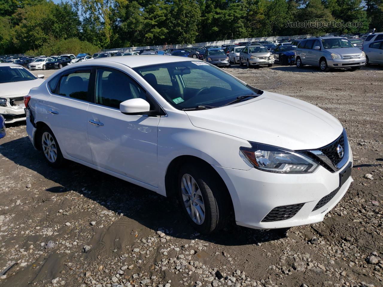 2018 Nissan Sentra S Белый vin: 3N1AB7APXJY224633