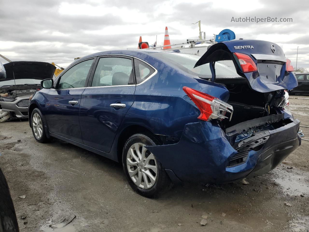 2018 Nissan Sentra S Синий vin: 3N1AB7APXJY227581