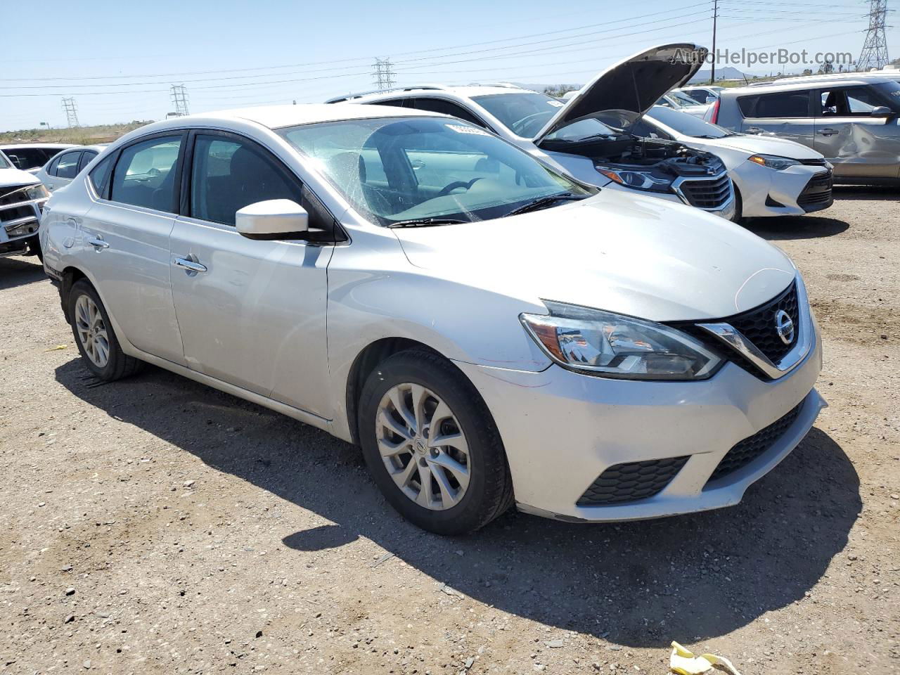 2018 Nissan Sentra S Серебряный vin: 3N1AB7APXJY243876