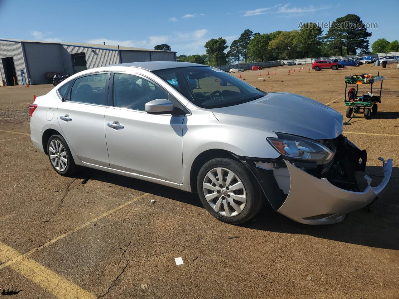 2018 Nissan Sentra S Серебряный vin: 3N1AB7APXJY244980