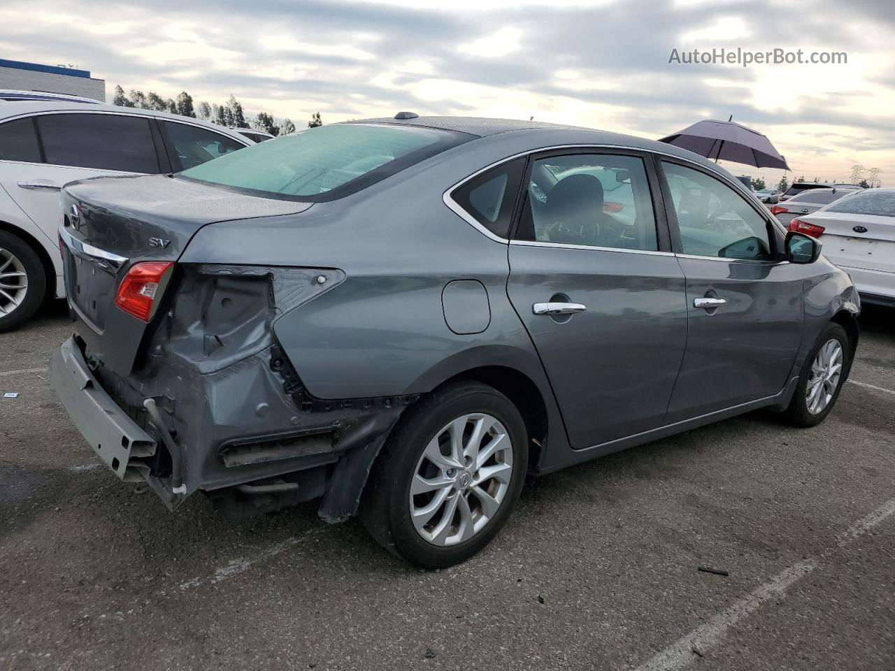 2018 Nissan Sentra S Серый vin: 3N1AB7APXJY255672