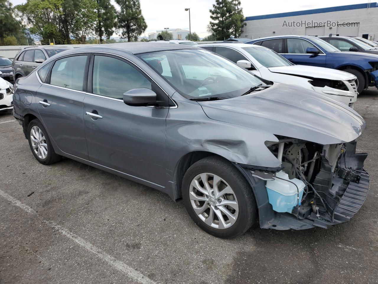 2018 Nissan Sentra S Серый vin: 3N1AB7APXJY255672