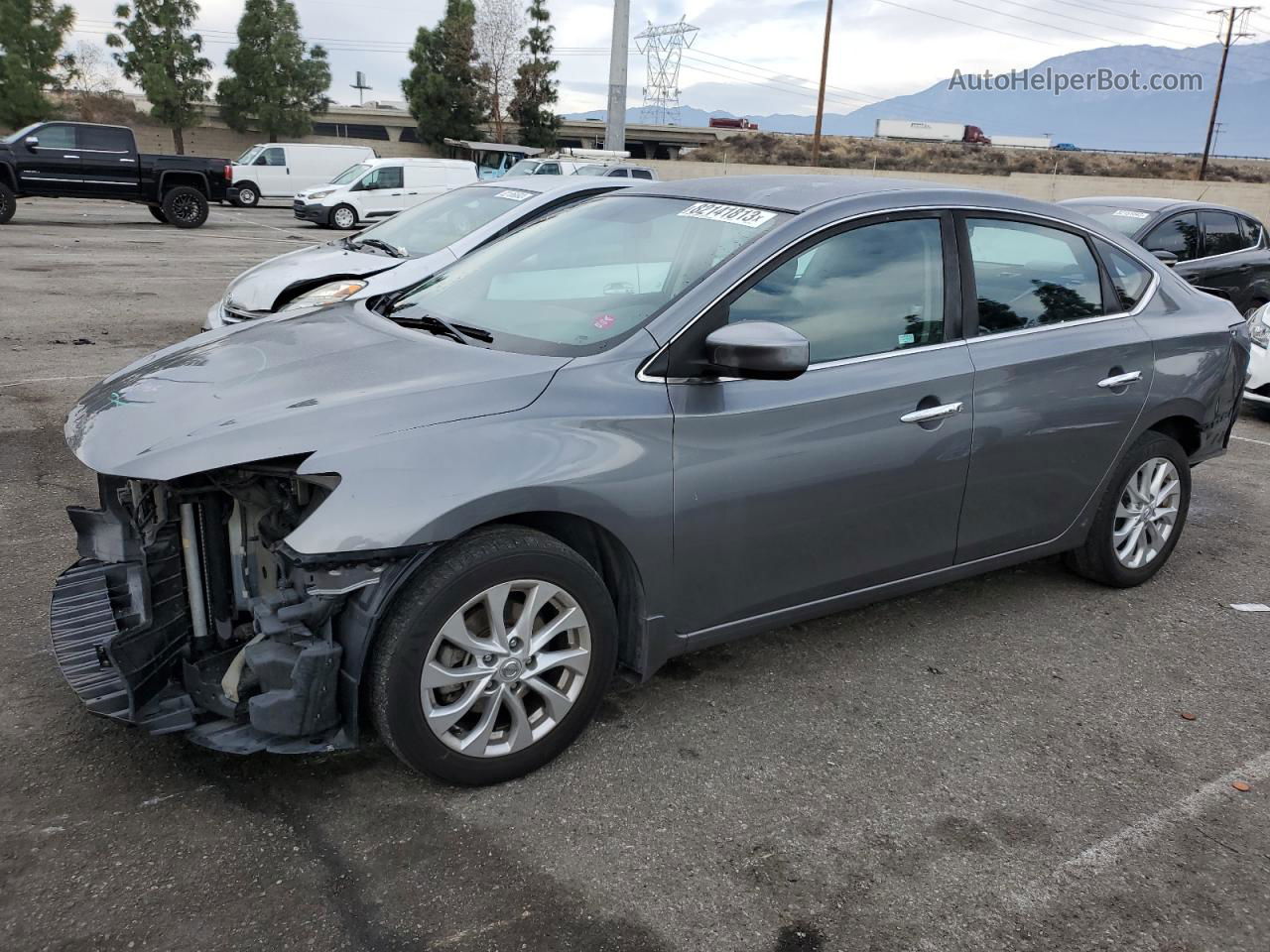 2018 Nissan Sentra S Серый vin: 3N1AB7APXJY255672