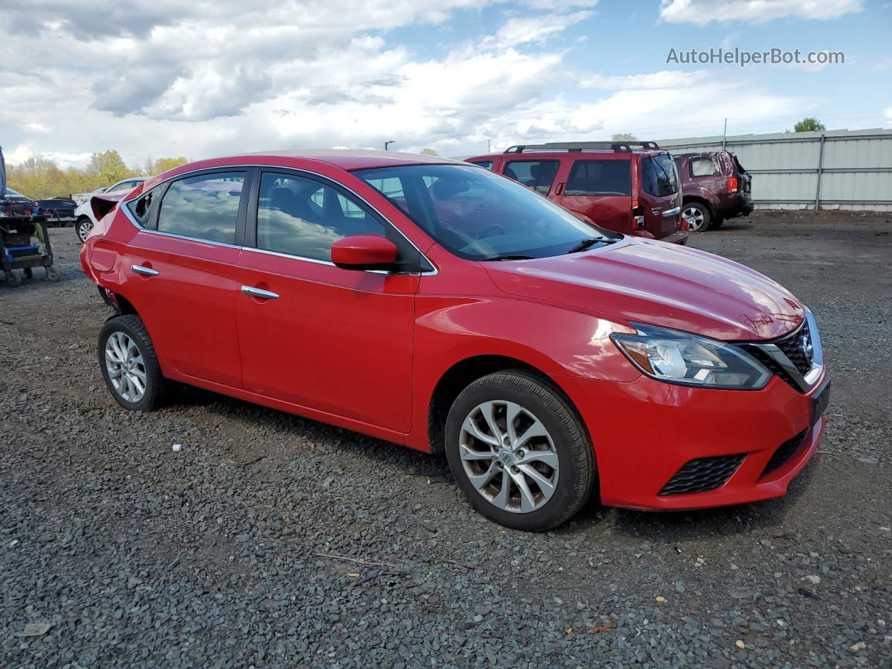 2018 Nissan Sentra S Red vin: 3N1AB7APXJY264971