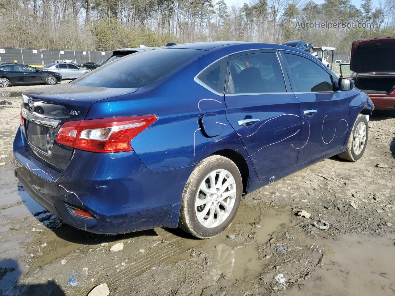 2018 Nissan Sentra S Blue vin: 3N1AB7APXJY272133