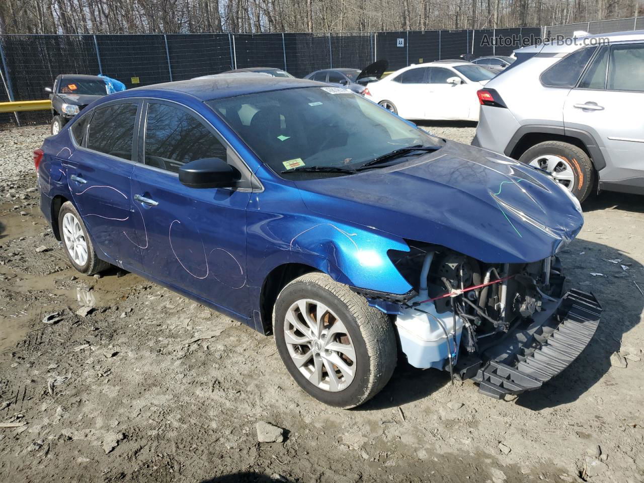 2018 Nissan Sentra S Blue vin: 3N1AB7APXJY272133