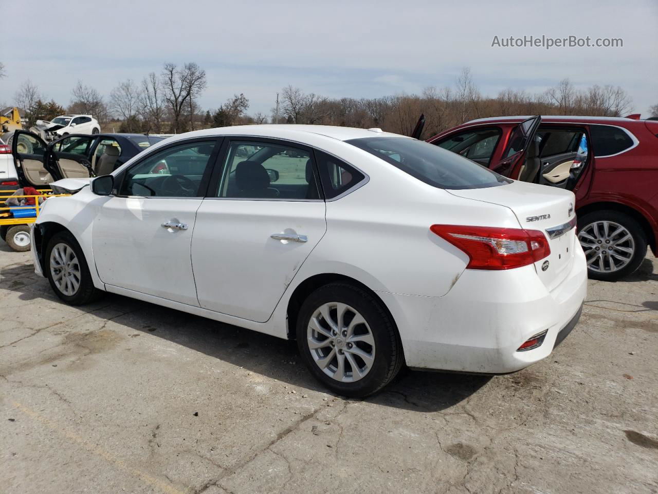 2018 Nissan Sentra S Белый vin: 3N1AB7APXJY272455