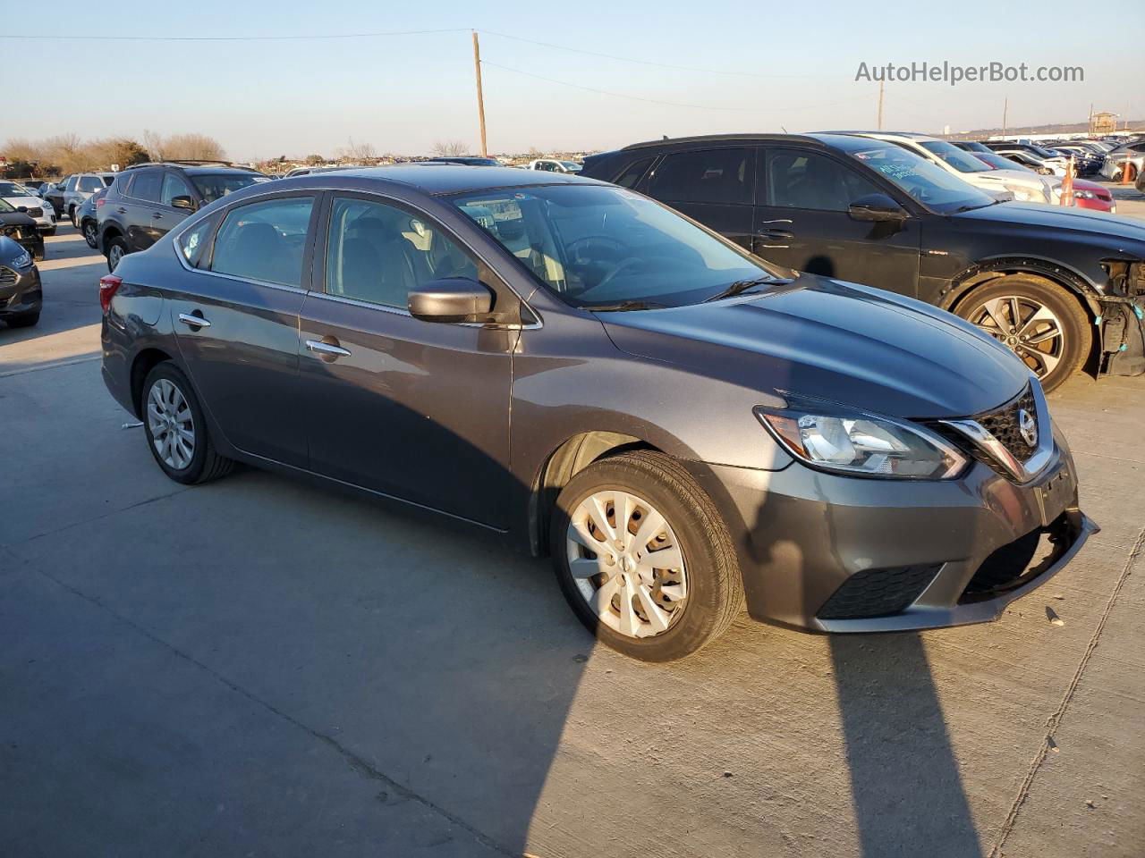 2018 Nissan Sentra S Серый vin: 3N1AB7APXJY300528