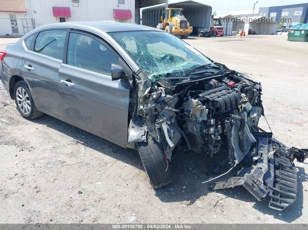 2018 Nissan Sentra Sv Gray vin: 3N1AB7APXJY302490