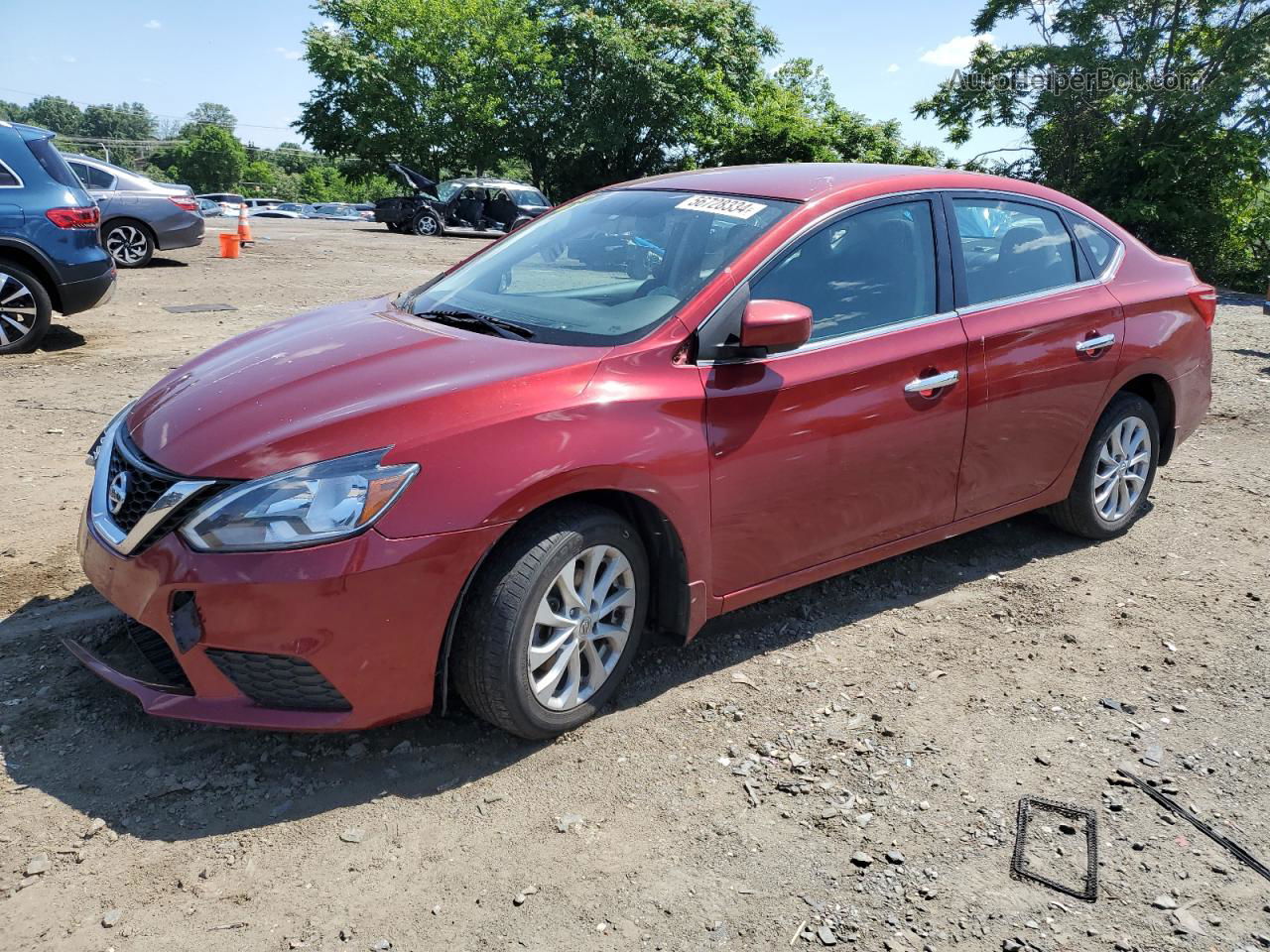 2018 Nissan Sentra S Red vin: 3N1AB7APXJY319354