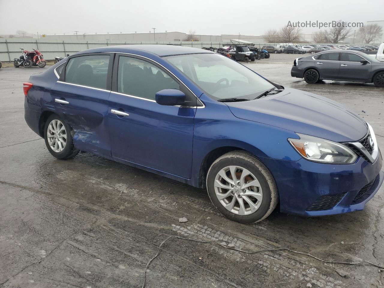 2018 Nissan Sentra S Синий vin: 3N1AB7APXJY342536