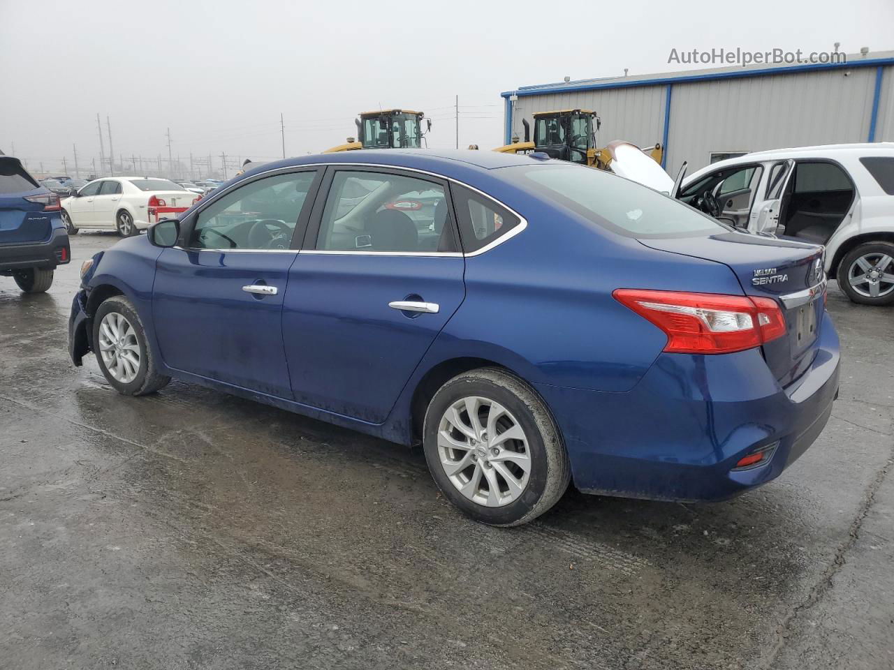 2018 Nissan Sentra S Синий vin: 3N1AB7APXJY342536